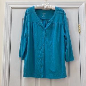 St. John’s Bay Turquoise Top, Size 2X